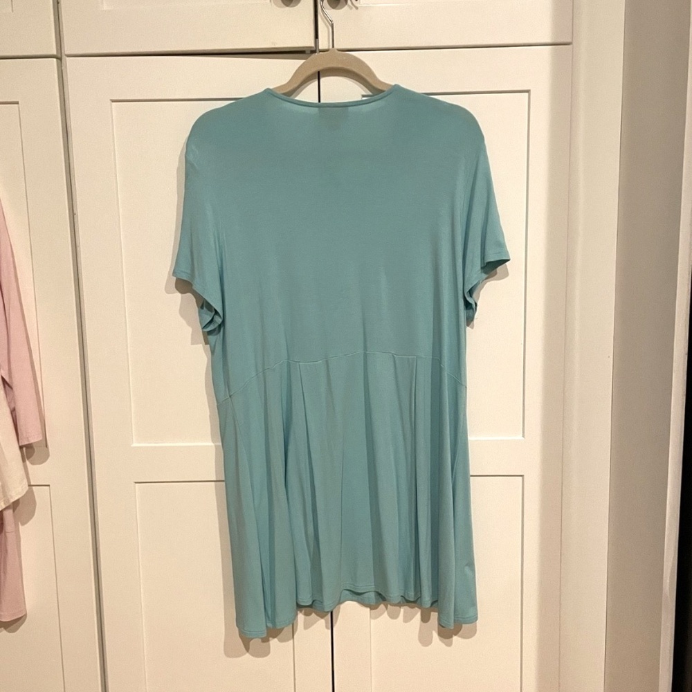 Size Large J.Jill Wearever Collection Blue Rayon Tunic/Dress - Picture 2 of 3